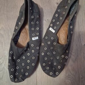 Toms Black Eyelet Women's Flats